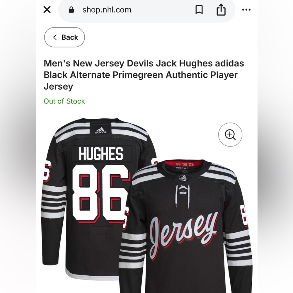 Adidas Hughes NJ Devils Jersey - Picture 12 of 12